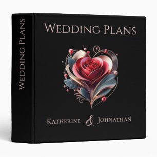 Classeur Plans de mariage rose en forme de coeur moderne -