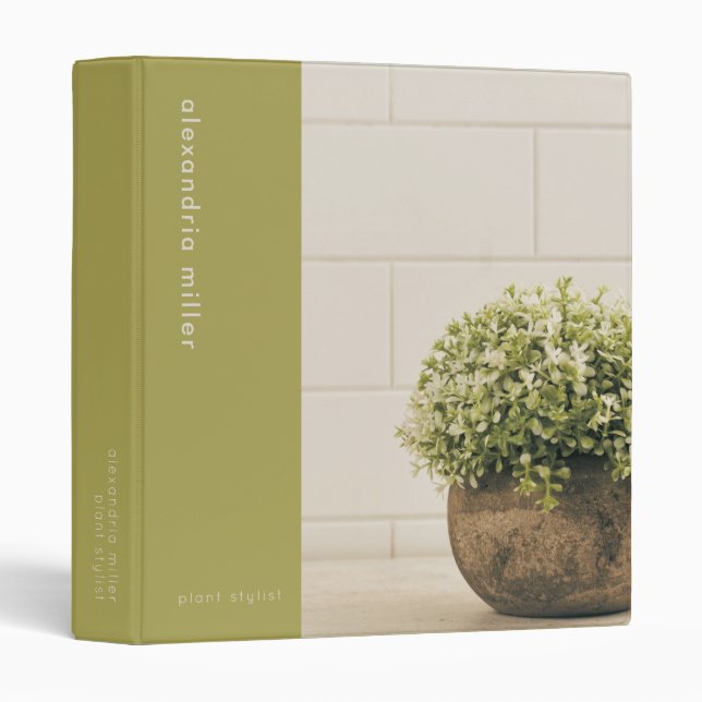Classeur Plante pointé personnalisé (Devant/Côté)
