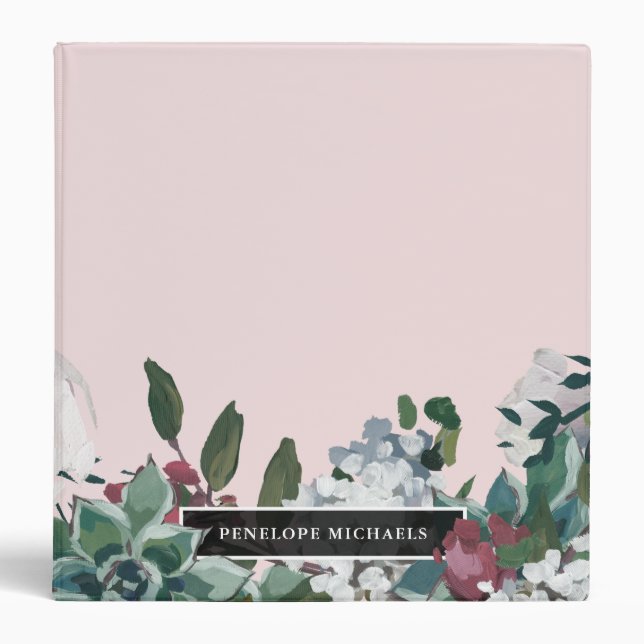 Classeur Plante rose pâle avec nom (Devant)