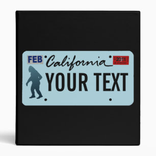Classeur Plaque de licence California Sasquatch