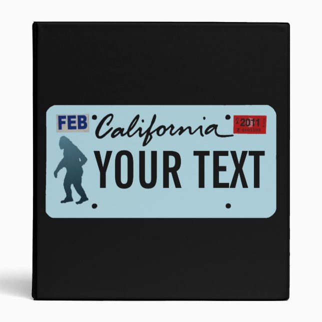 Classeur Plaque de licence California Sasquatch (Devant)
