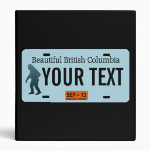 Classeur Plaque de licence Sasquatch de la Colombie-Britann