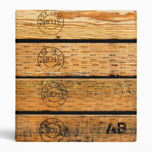 Classeur Plaques en bois monogrammes estampillées "Fabriqué