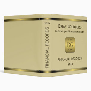 Classeur Plate d'or et crème CPA Financial 1 pouces Classeu