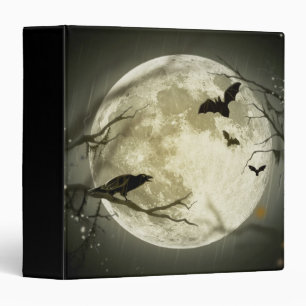 Classeur Pleine lune avec chauves-souris et corbeau
