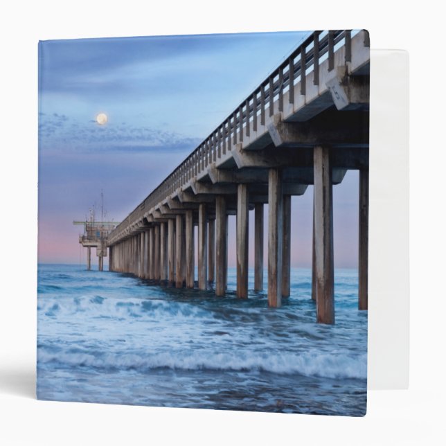 Classeur Pleine lune sur la jetée, Californie (Devant/Intérieur)