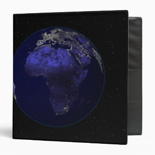 Classeur Pleine Terre la nuit montrant l'Afrique et l'Europ