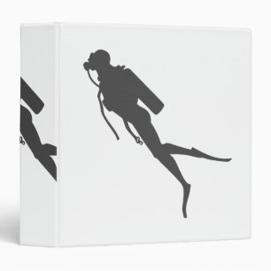 Classeur Plongeur de scuba en silhouette noire