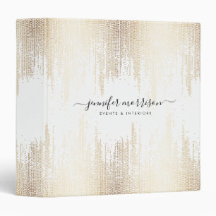 Classeur Pluie de Confetti Gold Script Glam