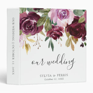 Classeur Plum floral violet Rose Mariage Album photo