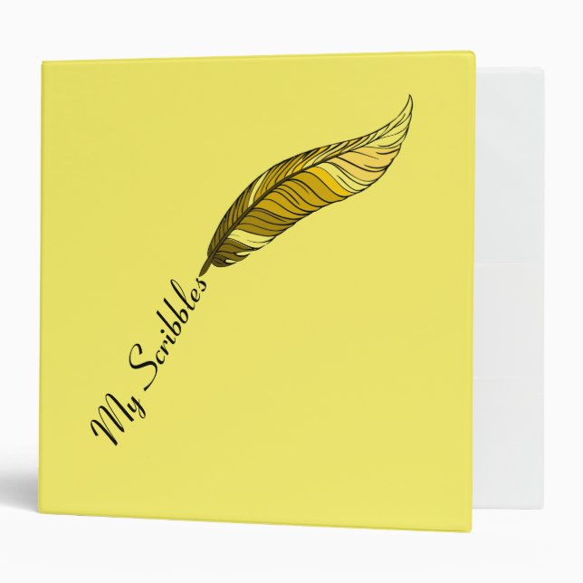Classeur - Plume jaune (Devant/intérieur)