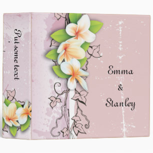 Classeur Plumeria vintage lierre rose blanc mariage classeu