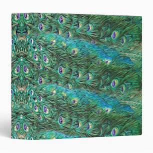 Classeur Plumes de paon, abstrait - motif en acrylique
