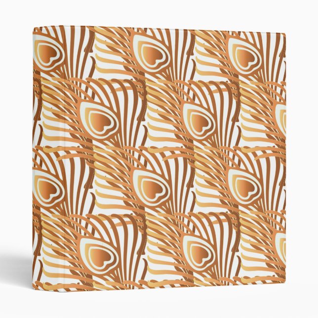Classeur Plumes de paon de soleil Art nouveau design (Devant/Côté)
