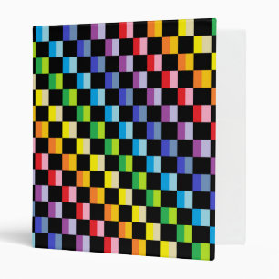 Classeur Plus large noir Checkered d'arc-en-ciel de spectre