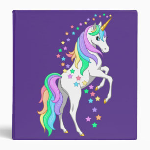 Classeur Plutôt Rearing Rainbow Unicorn Falling Stars