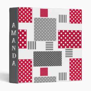 Classeur Pneuka rouge gris patchwork sur arrière - plan bla