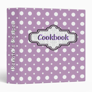 Classeur Pneus, blanc rétro poka point motif recette mignon