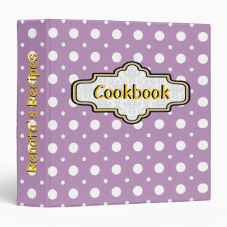 Classeur Pneus, blanc rétro poka point motif recette mignon