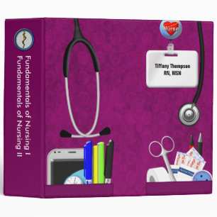 Classeur Poches Infirmières Personnalisées 2 Pouces Rose Ch