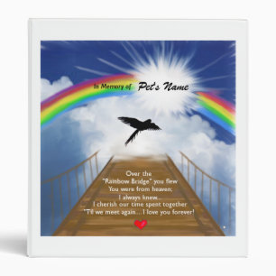 Classeur Poème commémoratif de pont en arc-en-ciel pour d
