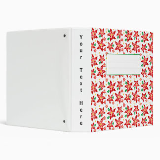 Classeur Poinsettias Rouges de Fête et Fleurs Florales de N