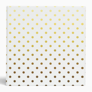 Classeur Point de polka d'or blanc