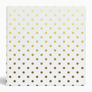 Classeur Point de polka d'or blanc