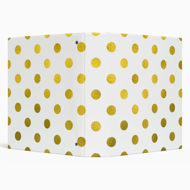 Classeur Point de polka métallique de feuille d'or sur le (Arrière-plan)