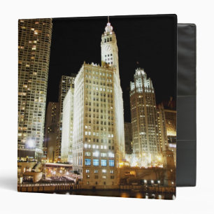Classeur Point de repère célèbre de Chicago la nuit