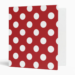 Classeur Point Polka blanc rouge