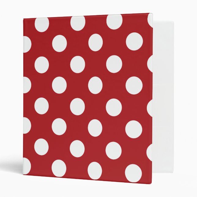 Classeur Point Polka blanc rouge (Devant/intérieur)