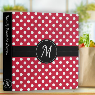 Classeur Point Polka Monogram Noir blanc rouge