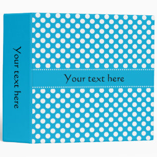 Classeur Pointe Polka blanche et bleue