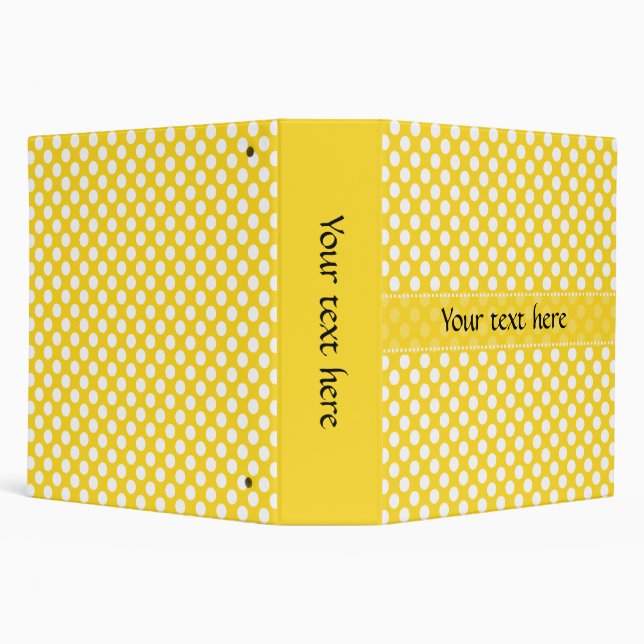 Classeur Pointe Polka blanche et jaune (Arrière-plan)