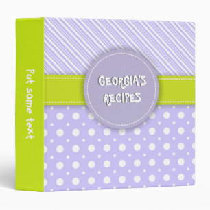 Classeur Pointe & rayures de polka moderne violet, blanc, v