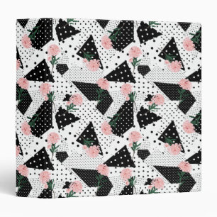 Classeur Points Abstraits modernes et fleurs roses