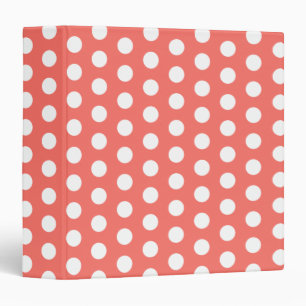 Classeur Points blancs motif sur corail vivant