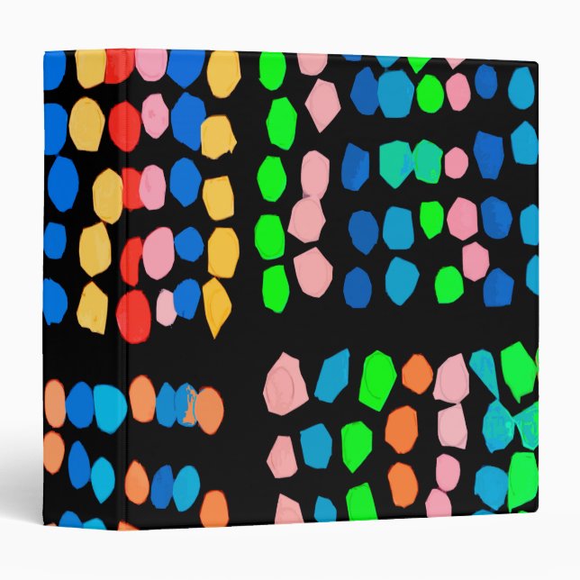 Classeur Points colorés (Devant/Côté)