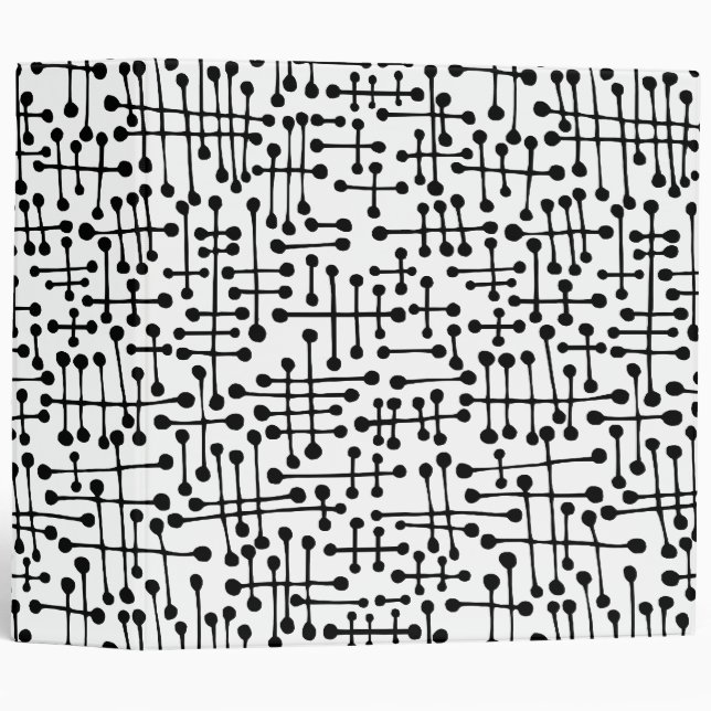 Classeur Points connectés (2 pouces) Noir sur Blanc (Devant/Côté)