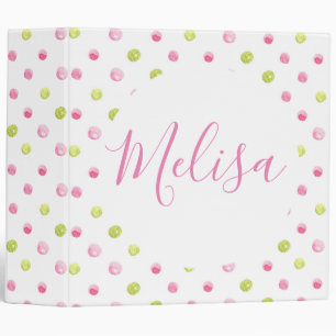 Classeur Points d'aquarelle Monogram tendance moderne