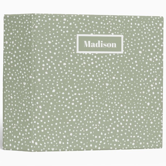 Classeur Points De Boue Peint Sage Green Personnalisé (Devant/Côté)