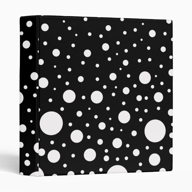 Classeur Points noirs et blancs (Devant/Côté)
