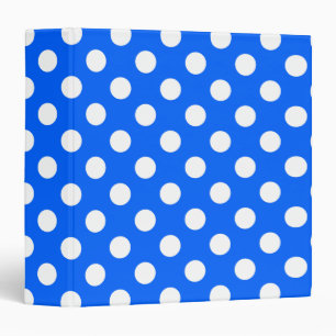 Classeur Pois blancs sur bleu royal