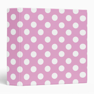 Classeur pois blancs sur rose pâle