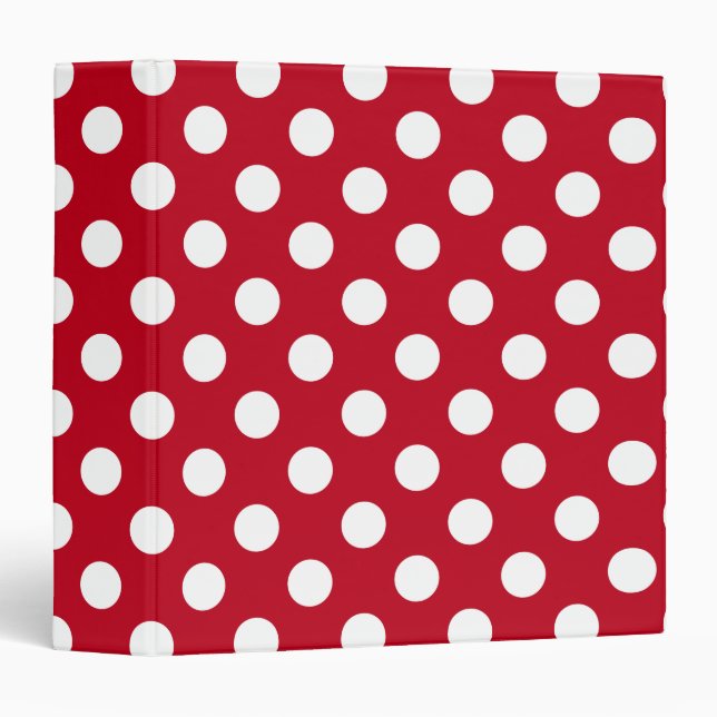 Classeur Pois blancs sur rouge (Devant/Côté)