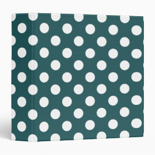 Classeur Pois blancs sur turquoise