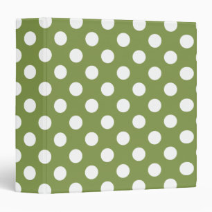 Classeur Pois blancs sur vert olive