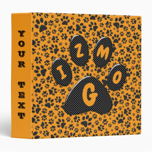 Classeur Pois de chien noir et blanc Pointe Polka sur dahli