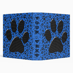 Classeur Pois de chien noir et blanc Pointe Polka sur le bl